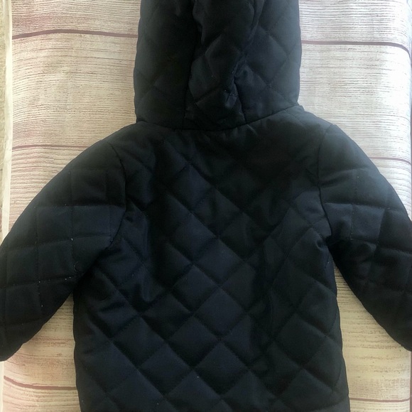 Carter’s 3 Mo Hooded Quilted Jacket Flannel Plaid Lining - Picture 2 of 5